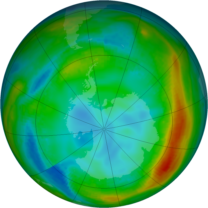 Antarctic ozone map for 27 July 1982